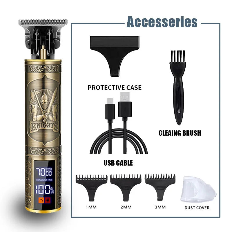 Electric Hair Cutting Machine Vintage T9 Clipper Hair Rechargeable Man Shaver Trimmer For Men's Barber Professional New Hot Sale