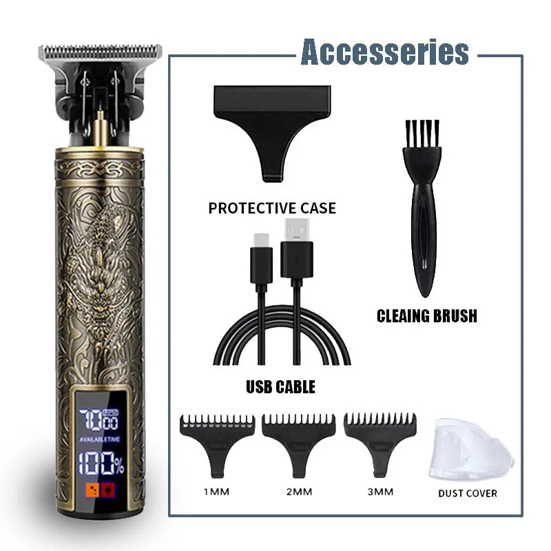 Electric Hair Cutting Machine Vintage T9 Clipper Hair Rechargeable Man Shaver Trimmer For Men's Barber Professional New Hot Sale