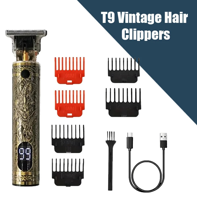 Electric Hair Cutting Machine Vintage T9 Clipper Hair Rechargeable Man Shaver Trimmer For Men's Barber Professional New Hot Sale