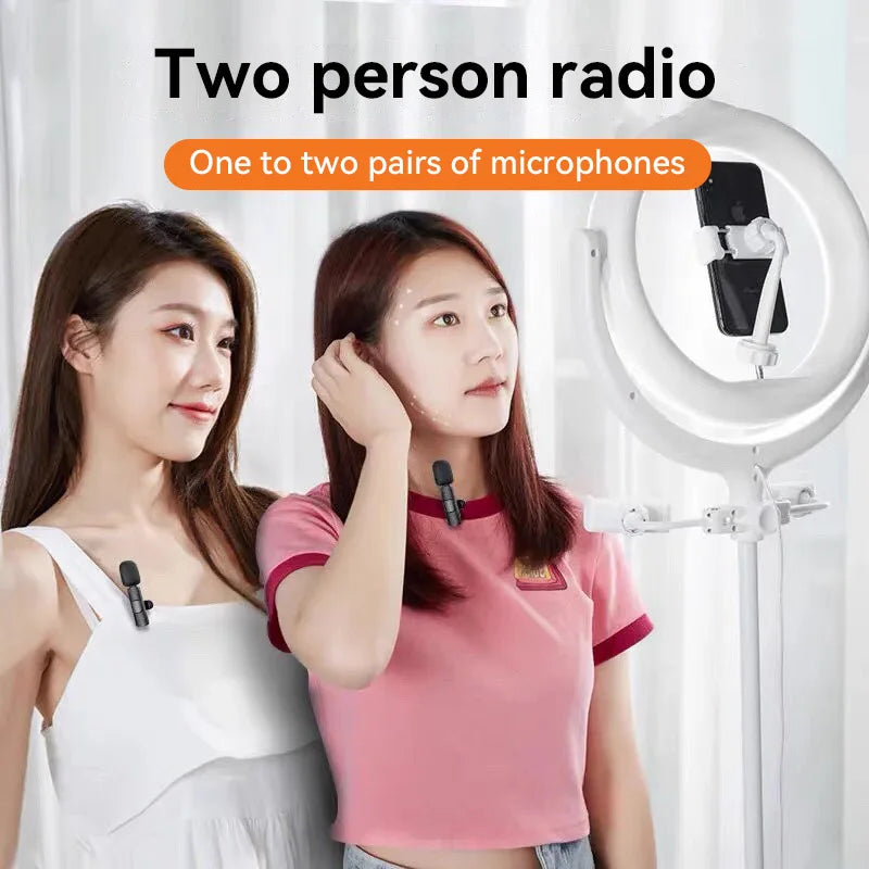 Mini Wireless Microphone Noise Reduction Lavalier Microphone For iPhone Android Audio Recording Live Broadcast And Vlogging