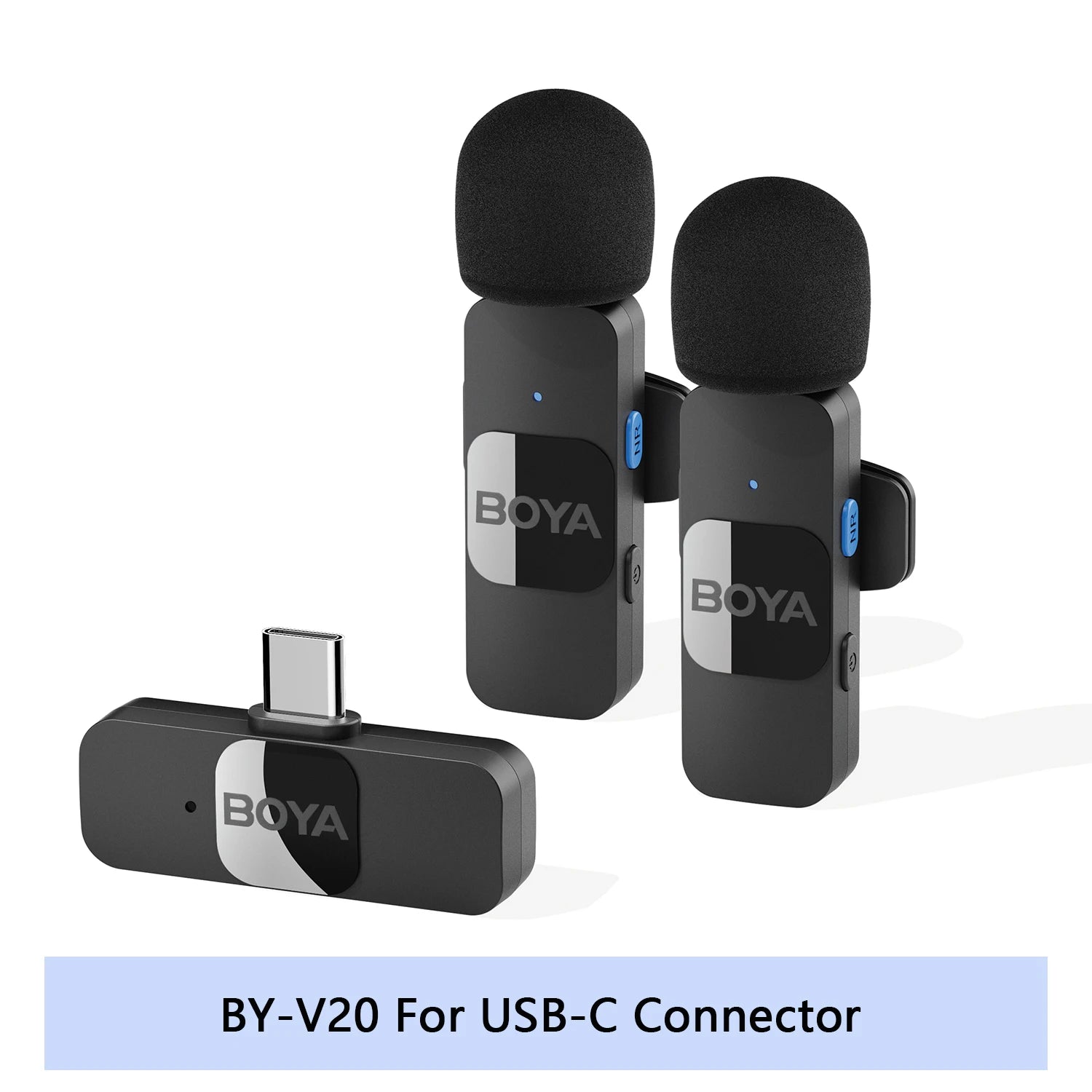 BOYA BY-V Wireless Lavalier Microphone for iPhone 15/16 Series Samsung TECNO REDMI Type-c Devices Video Recording Streaming Vlog