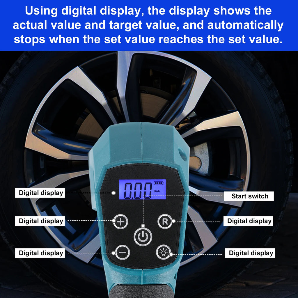 Cordless Electric Air Pump For Car Bicycle Tires Balls Portable Car Tire Inflator Air Compressor For Makita 18V Battery