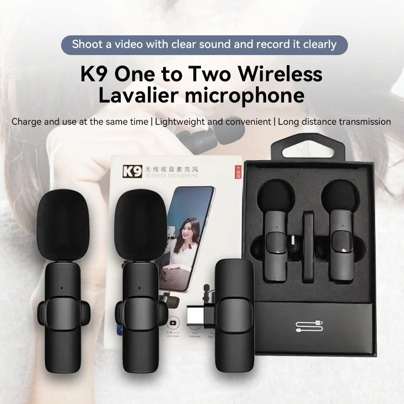 Mini Wireless Microphone Noise Reduction Lavalier Microphone For iPhone Android Audio Recording Live Broadcast And Vlogging